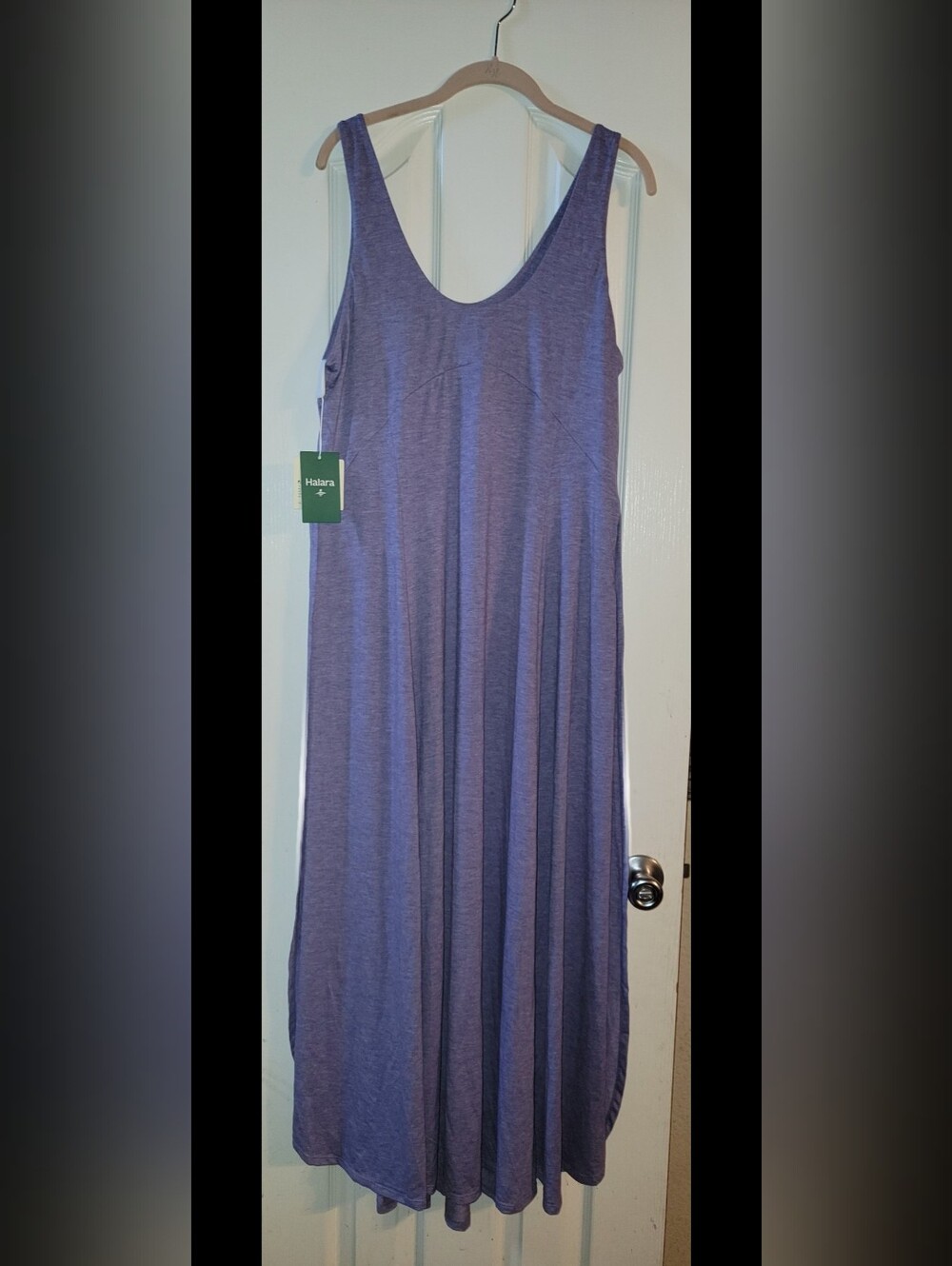 NWT HALARA Lavender Scoop Neck Maxi Dress Sz L